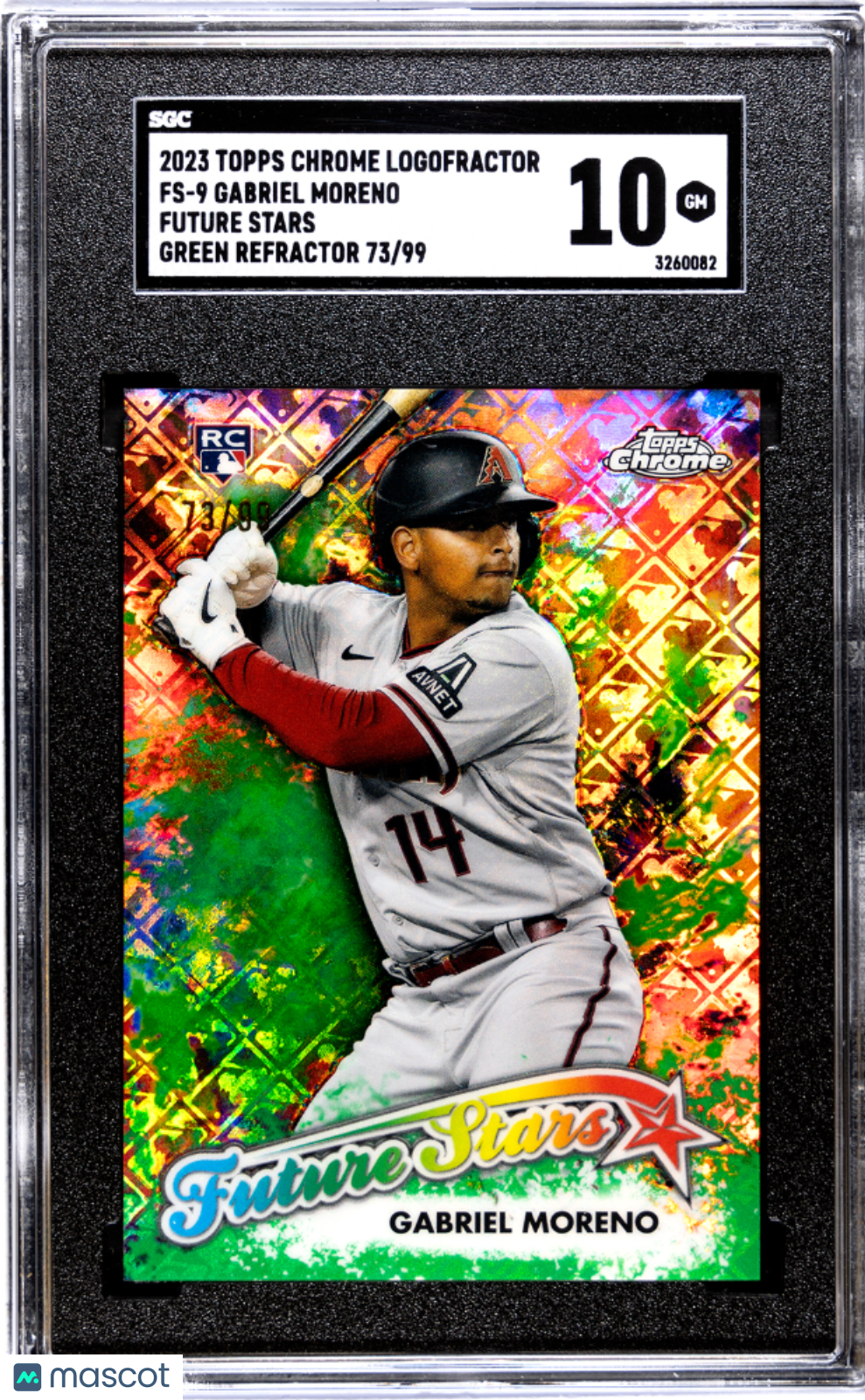 2023 Topps Chrome Logofractor Gabriel Moreno #FS-9 Stars Green Refractor SGC 10