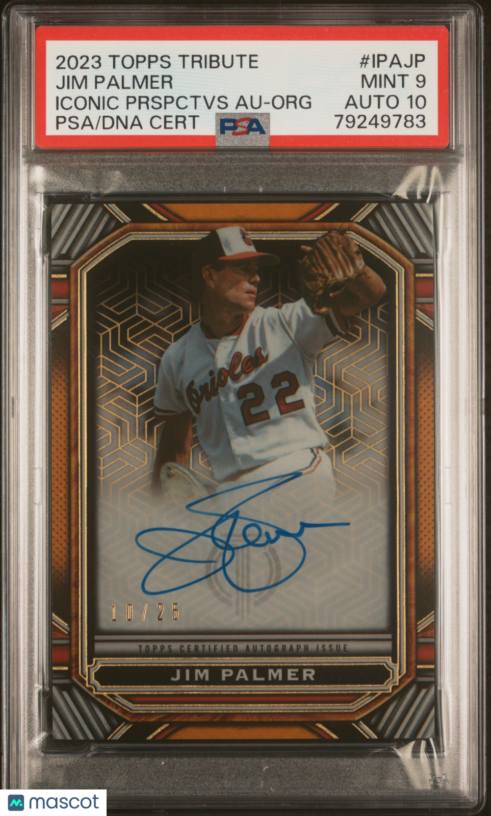 2023 Topps Tribute Iconic  Auto Jim Palmer #IPAJP Prspctvs Org /25 PSA