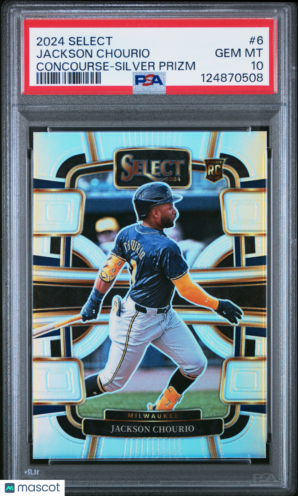 2024 Panini Select Concourse Jackson Chourio #6 Silver Prizm PSA 10