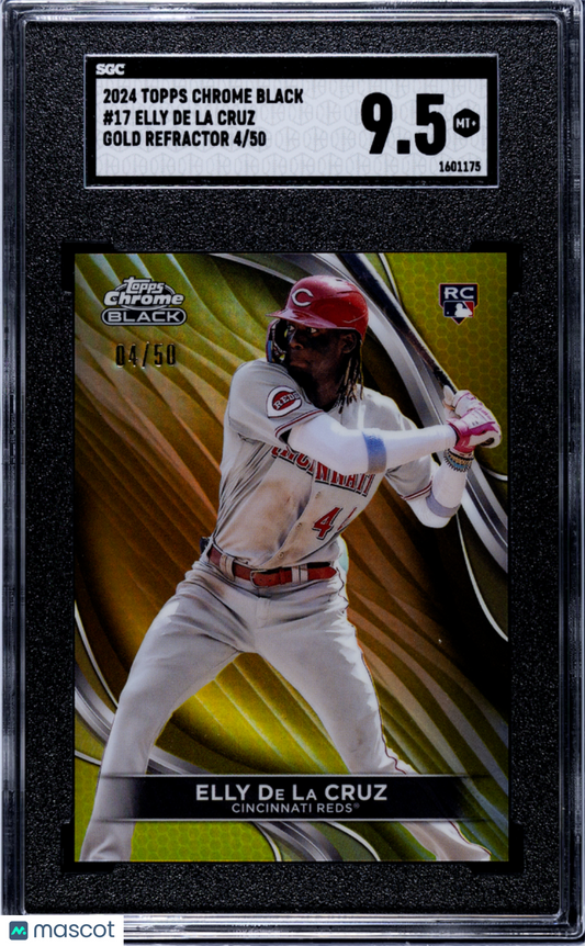 2024 Topps Chrome Black Elly De La Cruz #17 Gold Refractor SGC 9.5