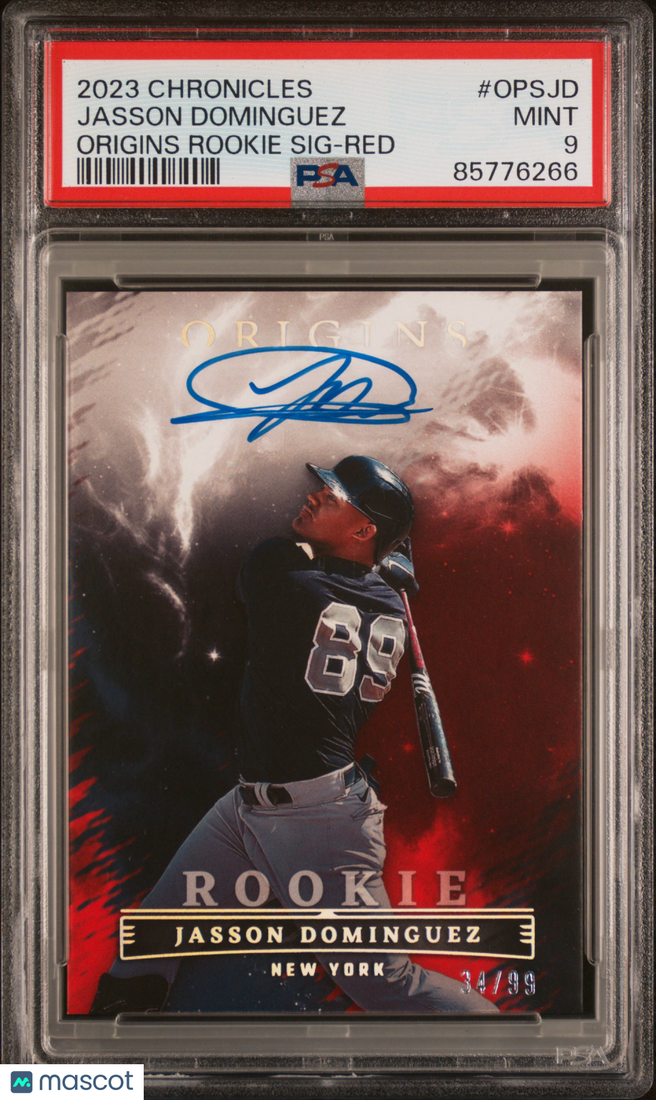 2023 Panini Chronicles Origins Rookie AUto Jasson Dominguez #OPSJD Red /99 PSA 9