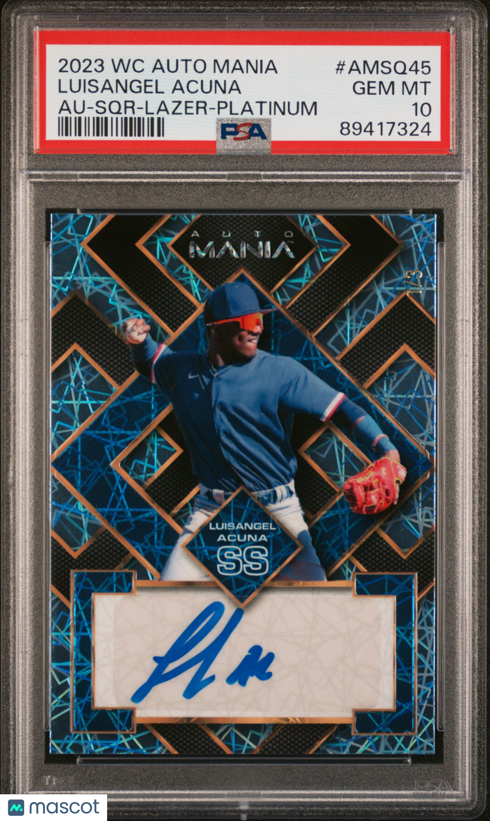 2023 Wild Card Auto Mania Autographs Luisangel Acuna #AMSQ45 SQR Lazer PSA 10