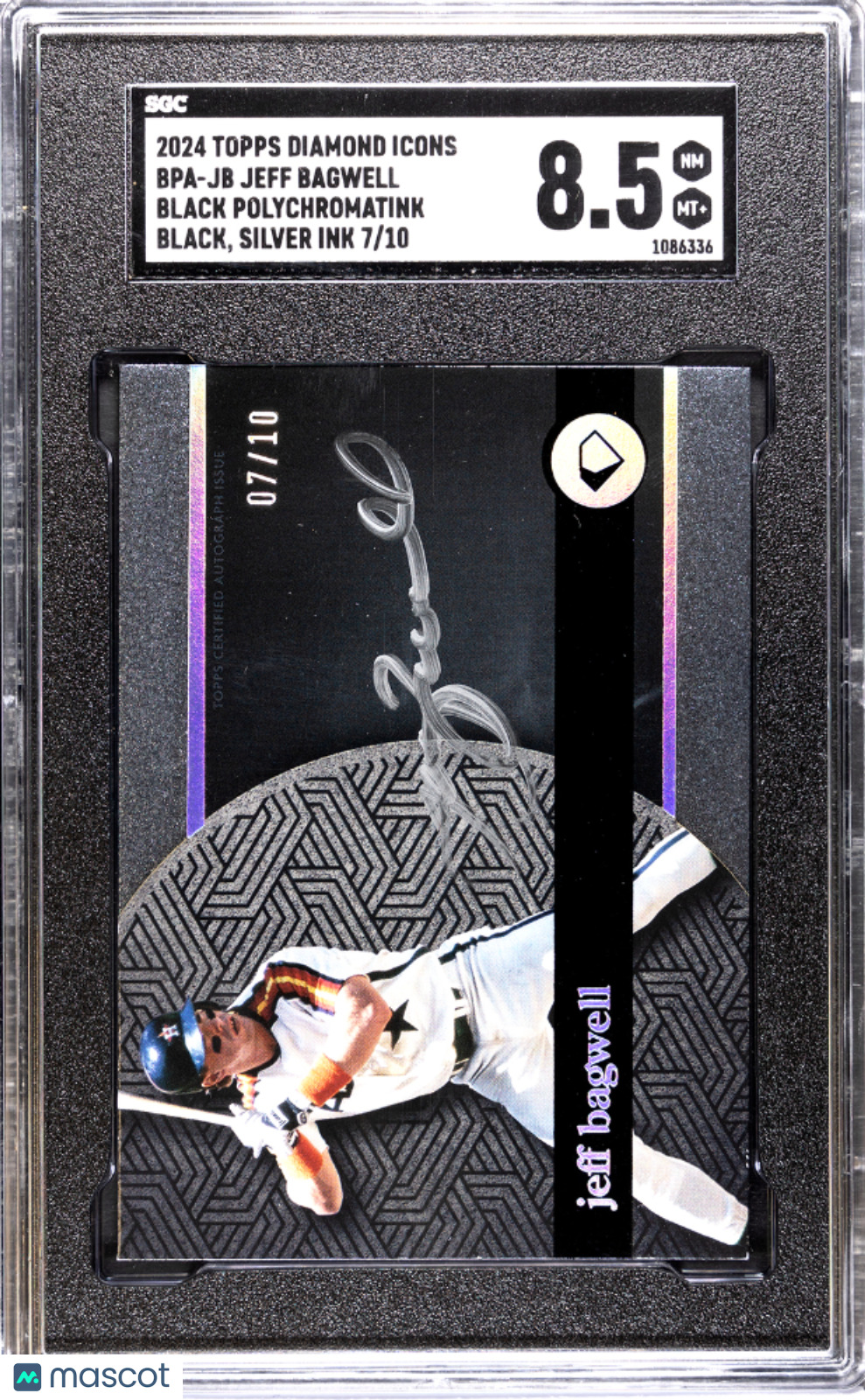 2024 Topps Diamond Icons Jeff Bagwell #BPA-JB Black, Silver Ink SGC 8.5