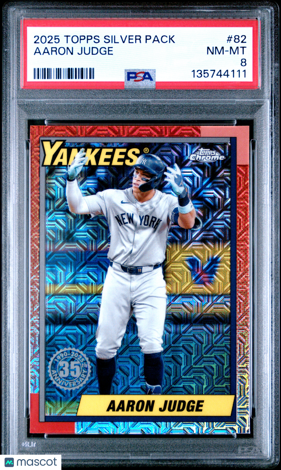 2025 Topps Silver Pack 1990 Chrome Promo Aaron Judge #82 PSA 8