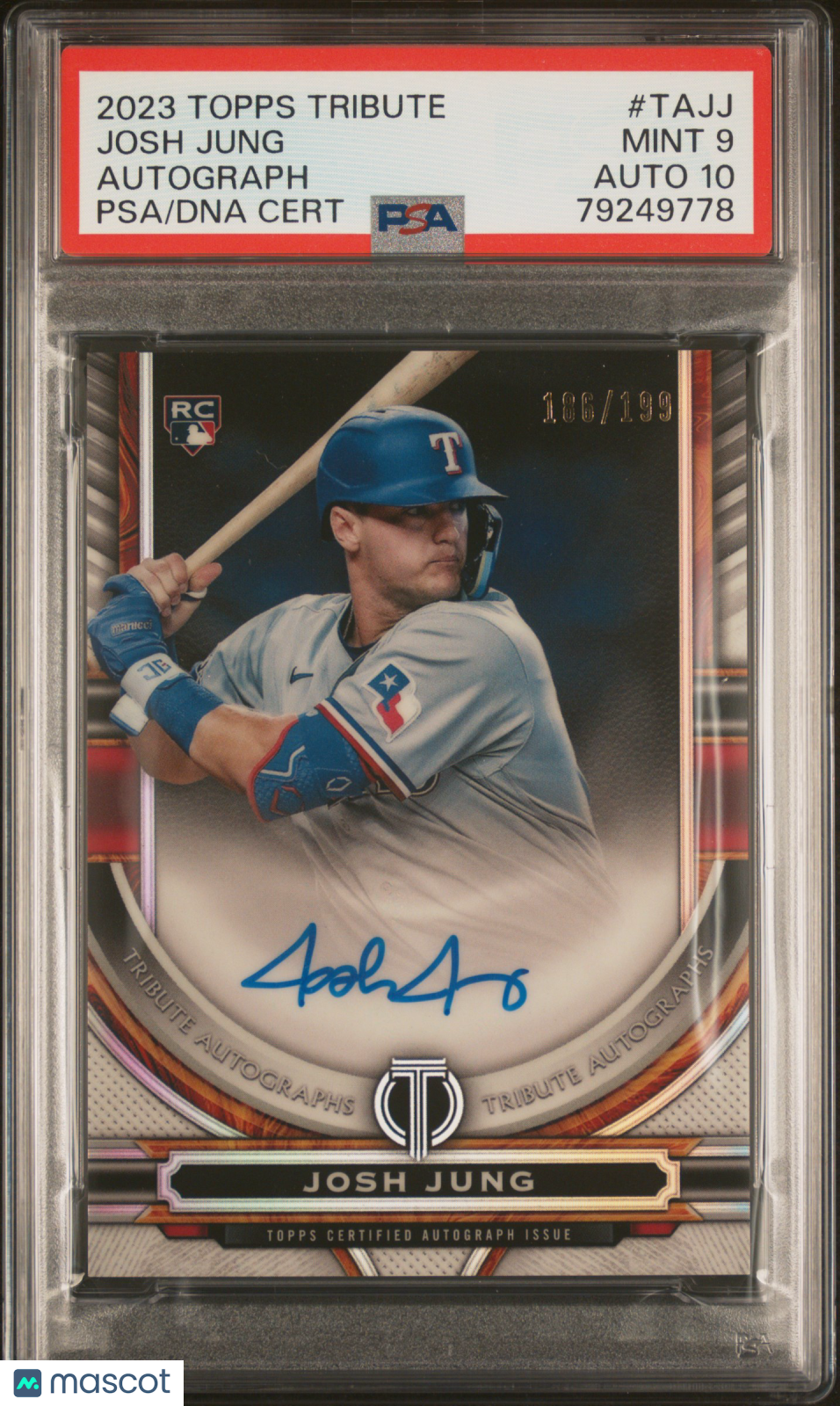 2023 Topps Tribute Tribute Autograph Josh Jung #TAJJ 186/199 PSA 9 Auto 10