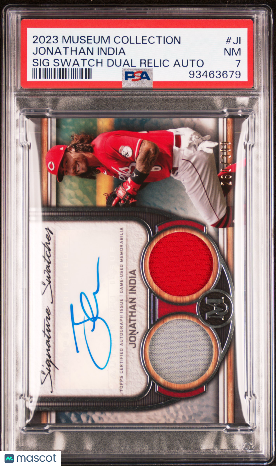 2023 Topps Museum -Swatches Dual Relic Auto Jonathan India #JI PSA 7