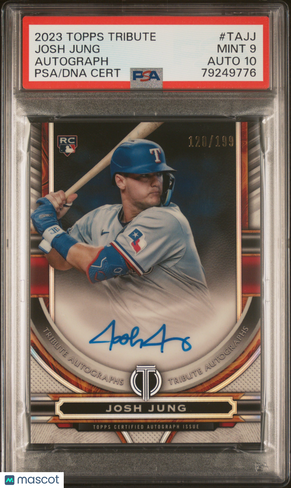 2023 Topps Tribute Tribute Autograph Josh Jung #TAJJ 120/199 PSA 9 Auto 10