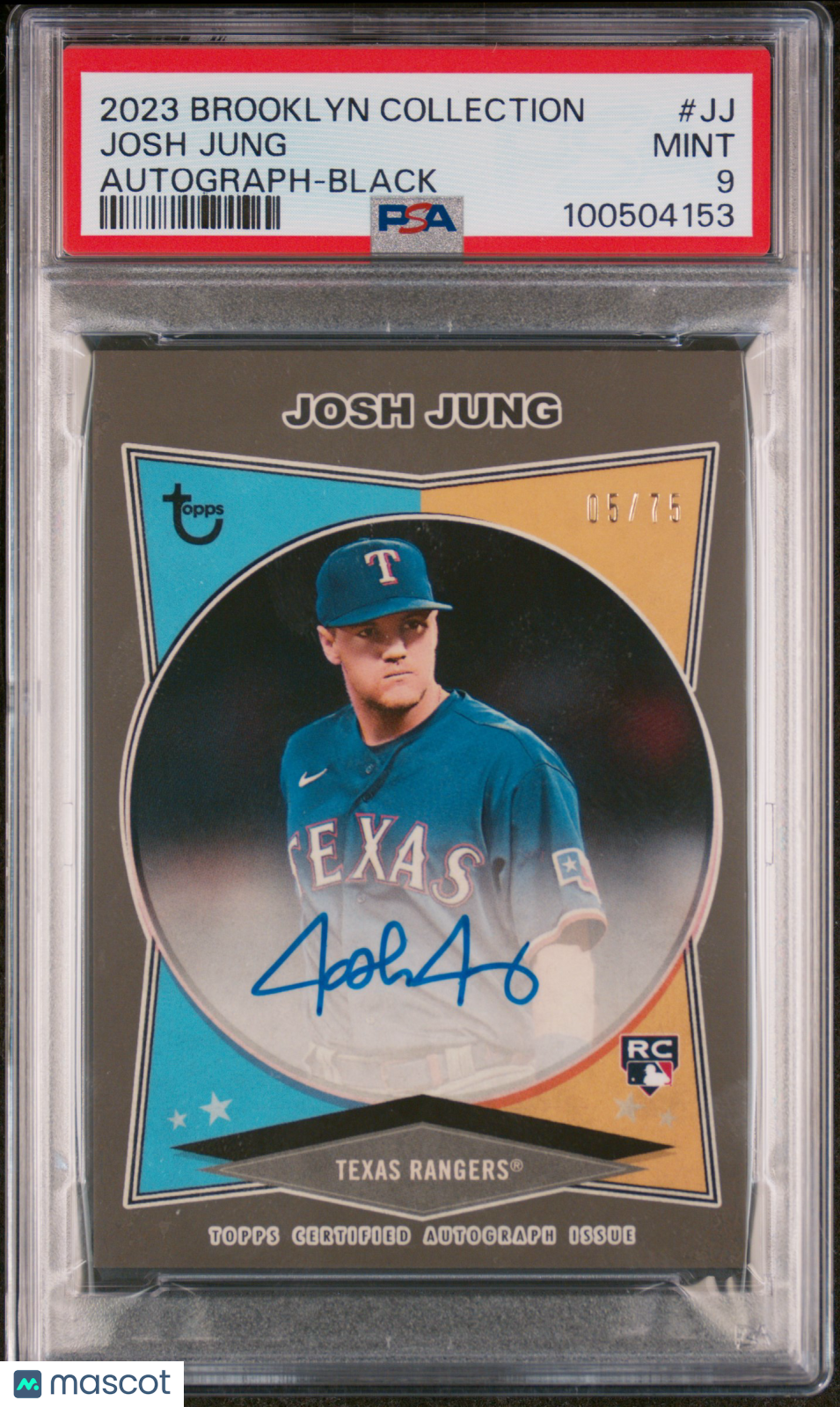 2023 Topps Brooklyn Collection Autograph Josh Jung #JJ Black 05/75 PSA 9