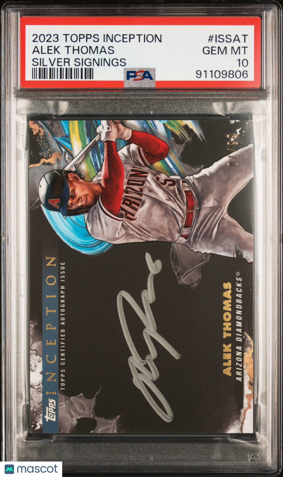 2023 Topps Inception Inception Silver Signings Alek Thomas #ISSAT 06/10 PSA 10