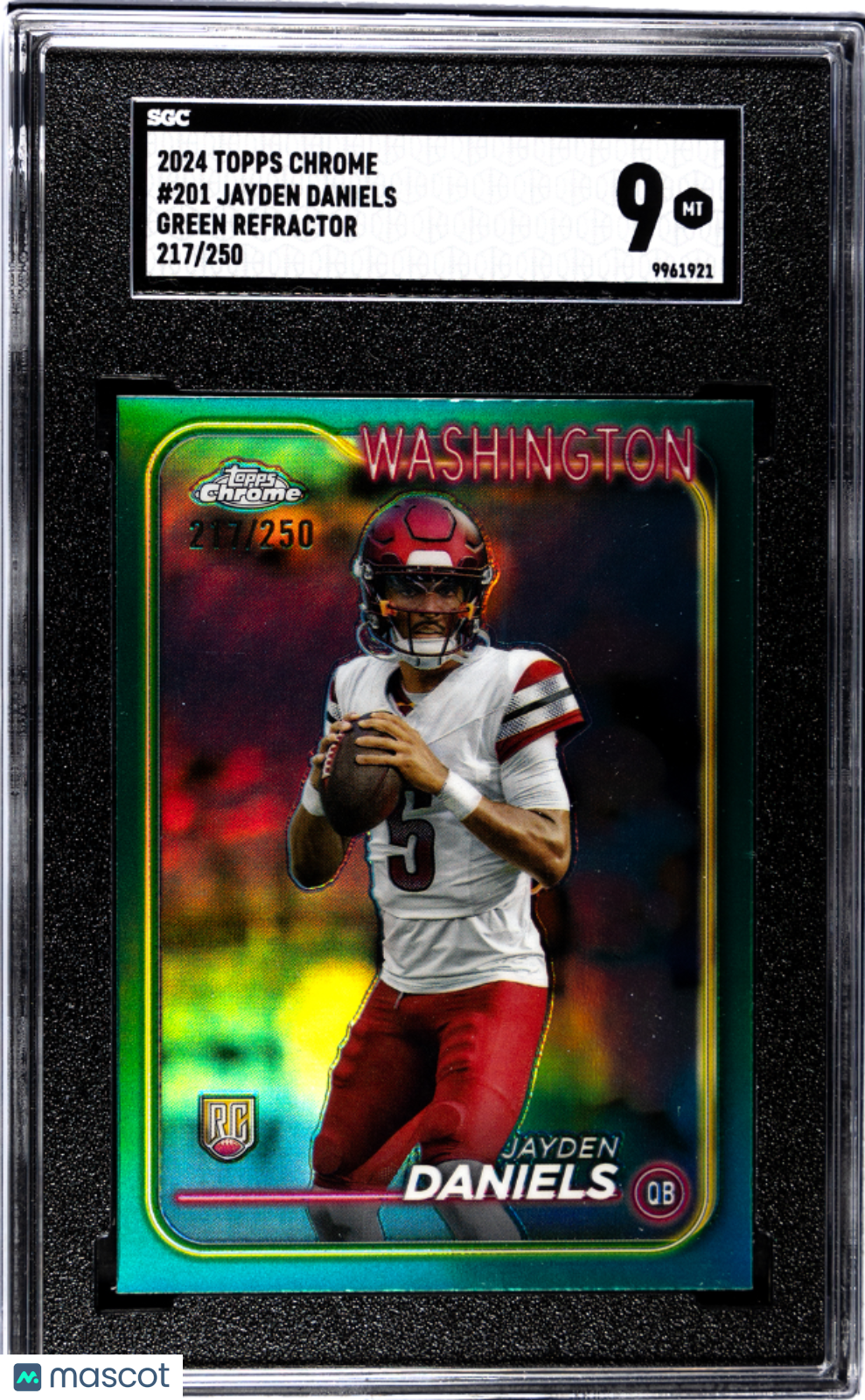 2024 Topps Chrome Jayden Daniels #201 Green Refractor SGC 9