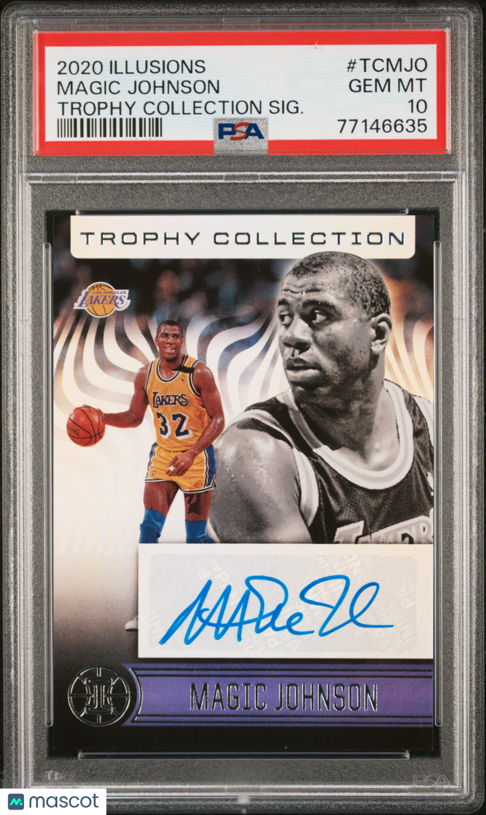2020 Panini Illusions Trophy Collection Magic Johnson #TCMJO SIG. PSA 10