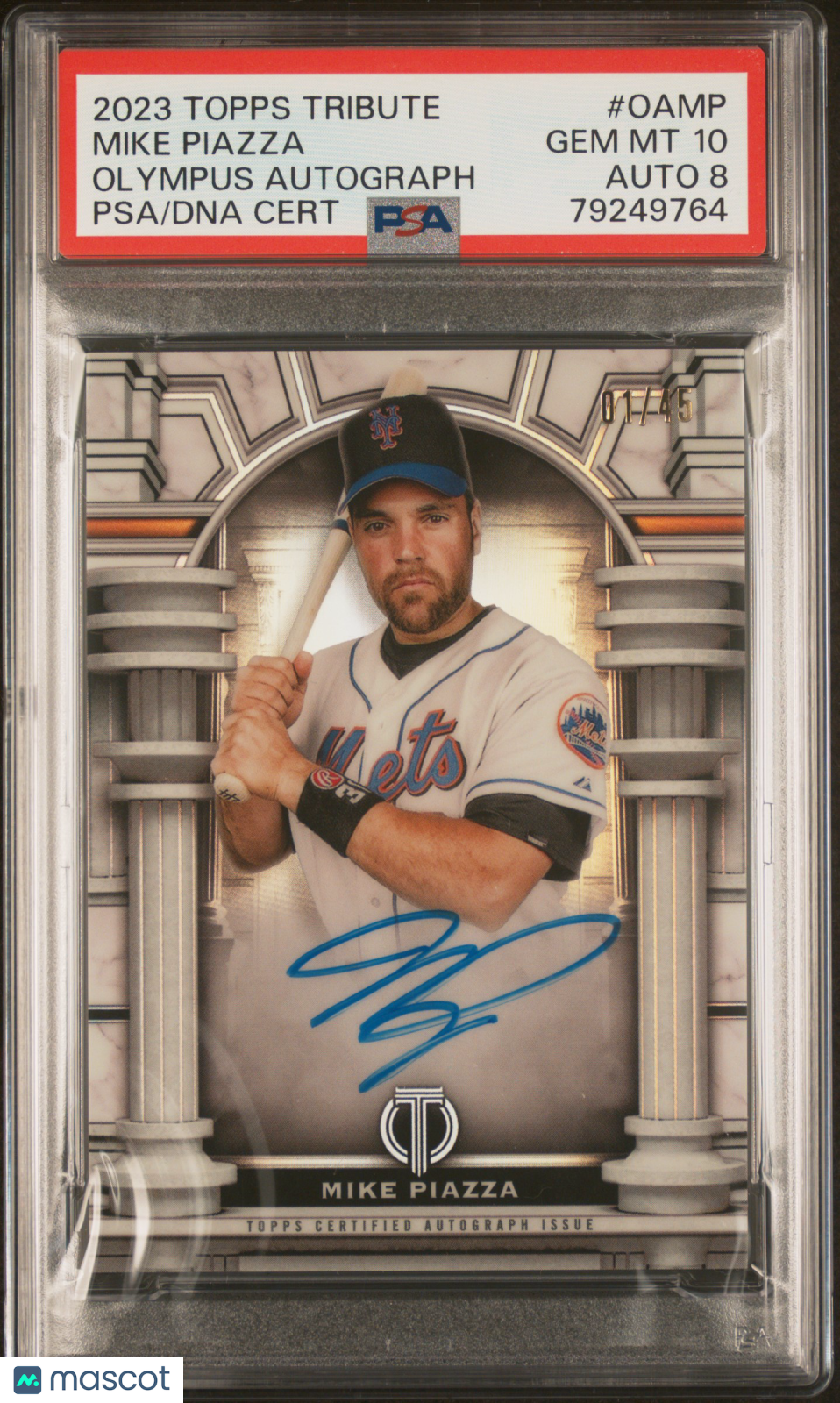 2023 Topps Tribute Olympus Autograph Mike Piazza #OAMP 01/45 PSA 10 Auto 8