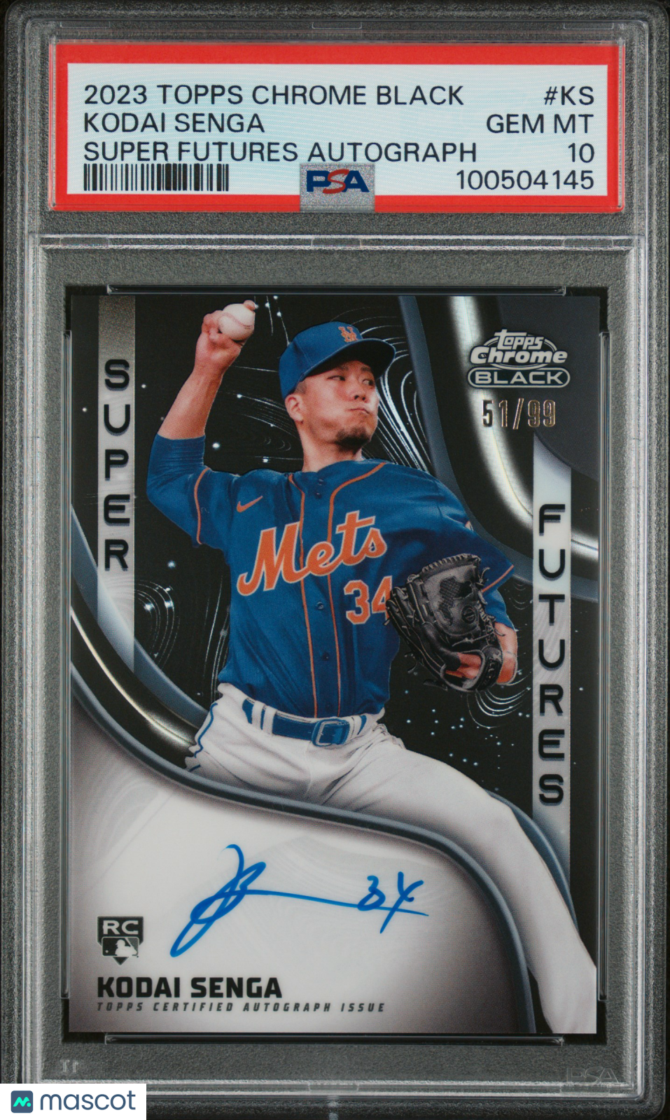 2023 Topps Chrome Black Super Futures Autographs Kodai Senga #KS 51/99 PSA 10