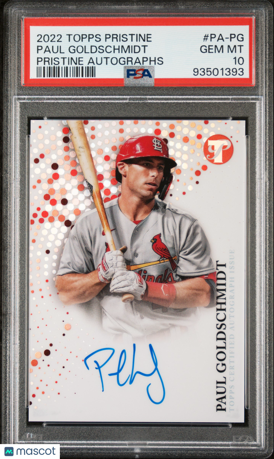 2022 Topps Pristine Pristine Autographs Paul Goldschmidt #PA-PG PSA 10