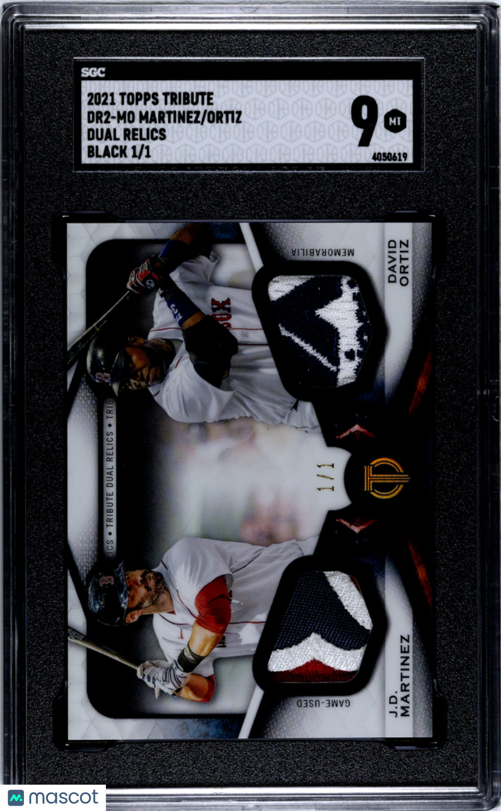 2021 Topps Tribute Martinez Ortiz #DR2-MO Dual 1/1 Relics Black SGC 9