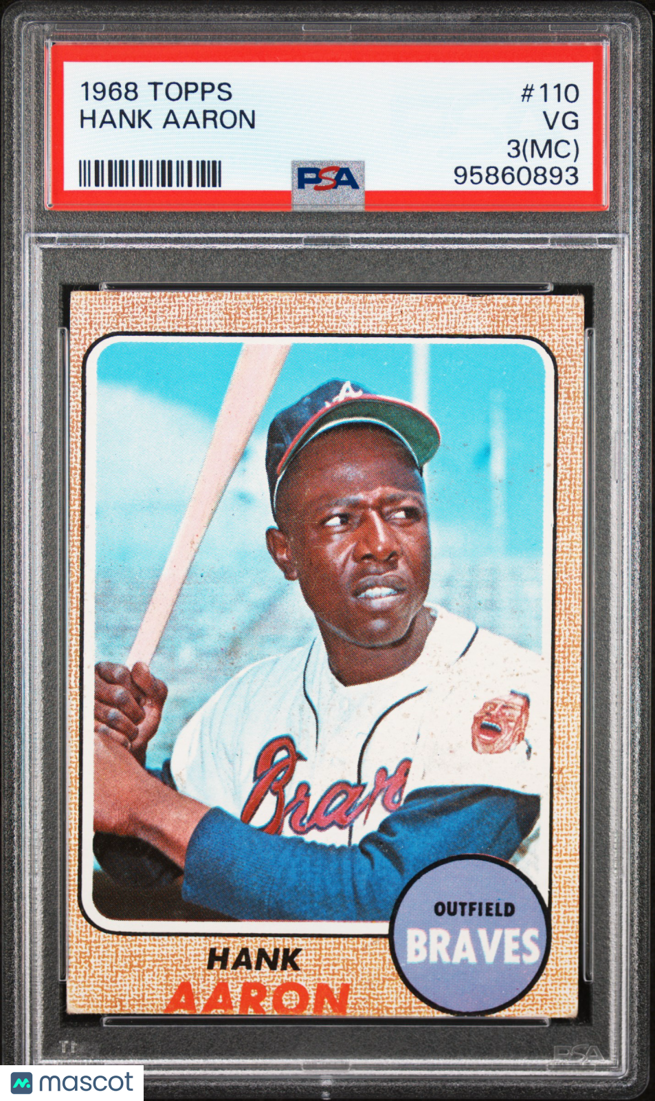 1968 Topps Hank Aaron #110 MC PSA 3