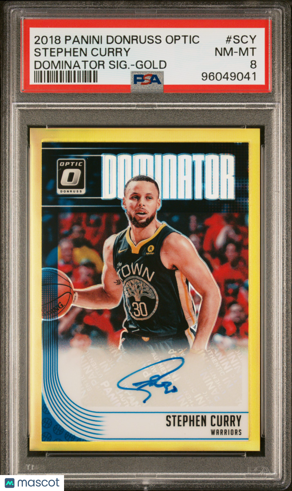 2018 Panini Donruss Optic Dominator Auto Stephen Curry #SCY SIG. Gold PSA