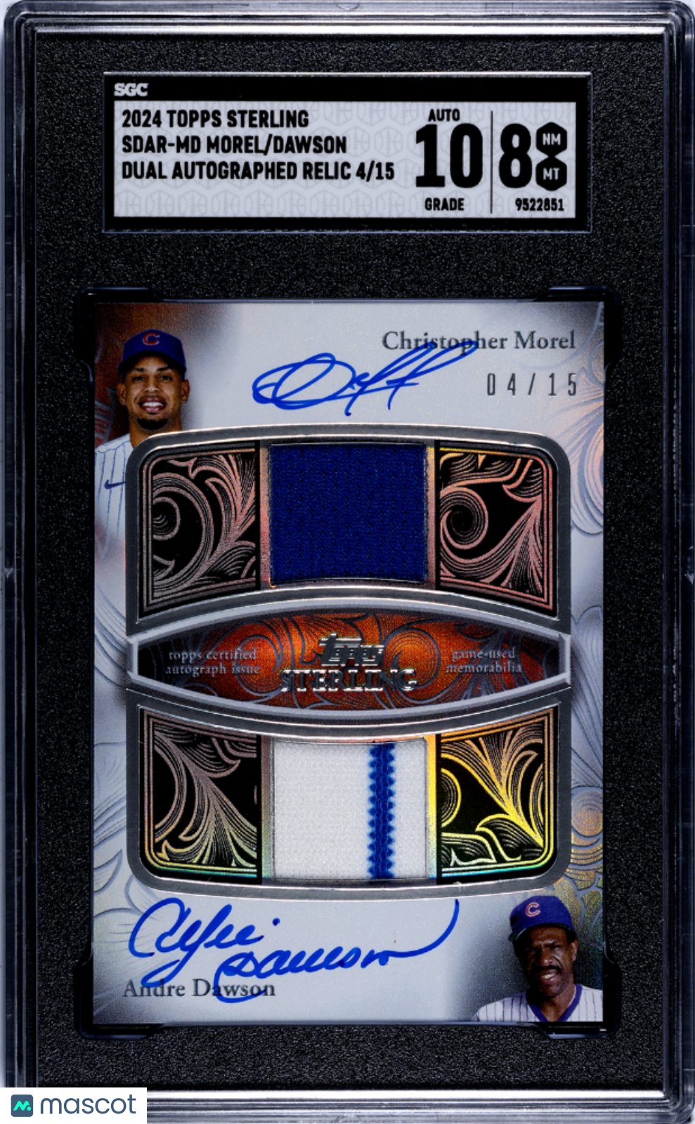 2024 Topps Sterling Dawson Morel #SDAR-MD Dual Autograph Relic SGC 8 Auto 10