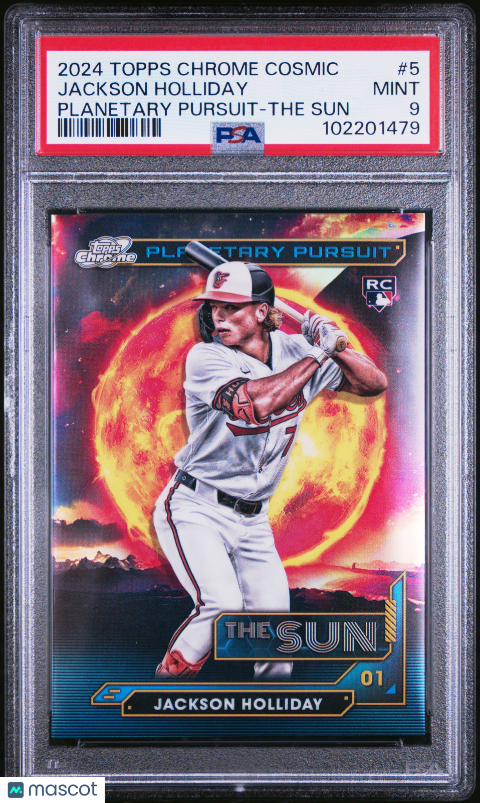 2024 Topps Chrome Cosmic Planetary Pursuit Jackson Holliday #5 The Sun PSA 9