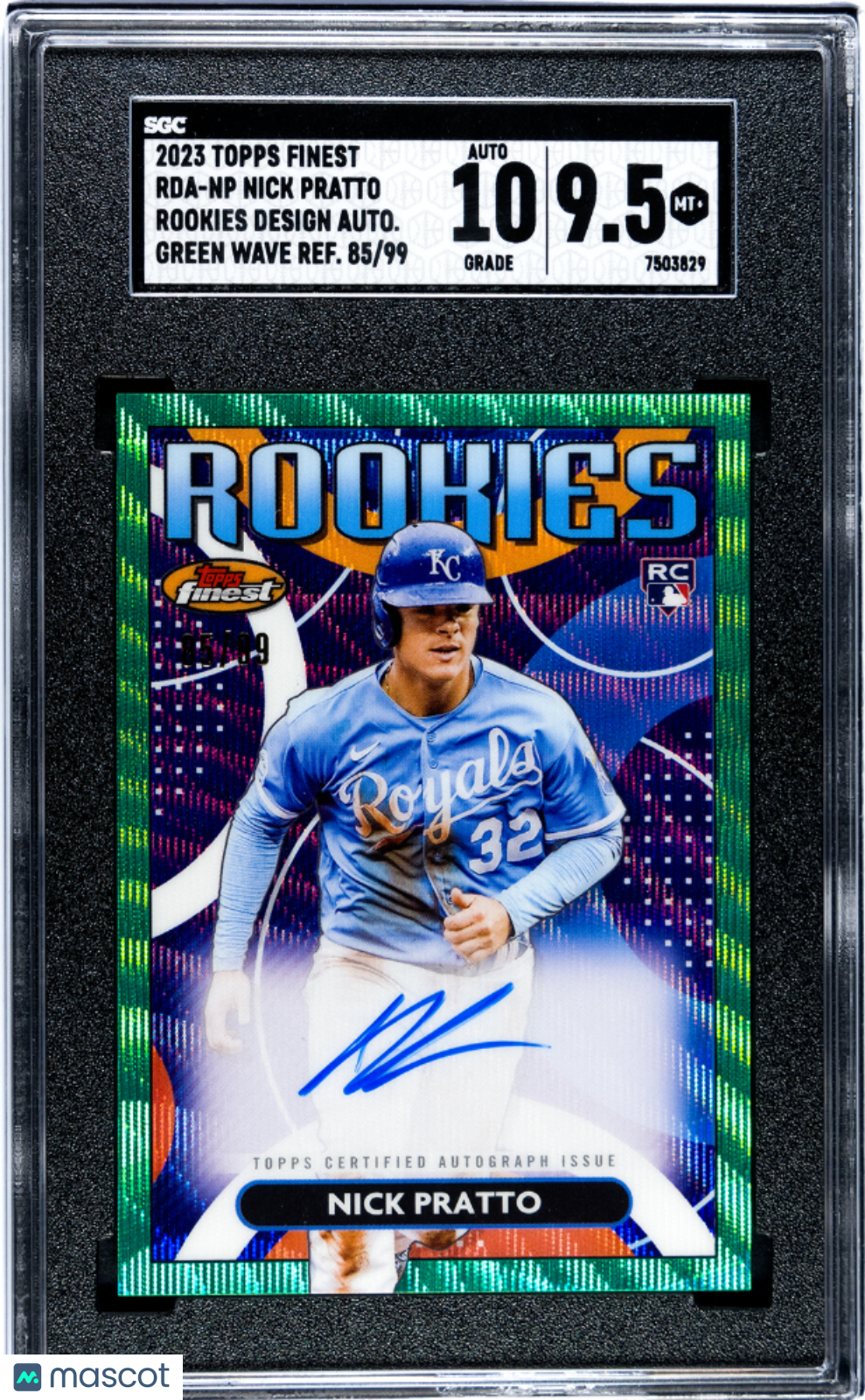 2023 Topps Finest Nick Pratto #RDA-NP Rc  SGC 9.5 Auto 10