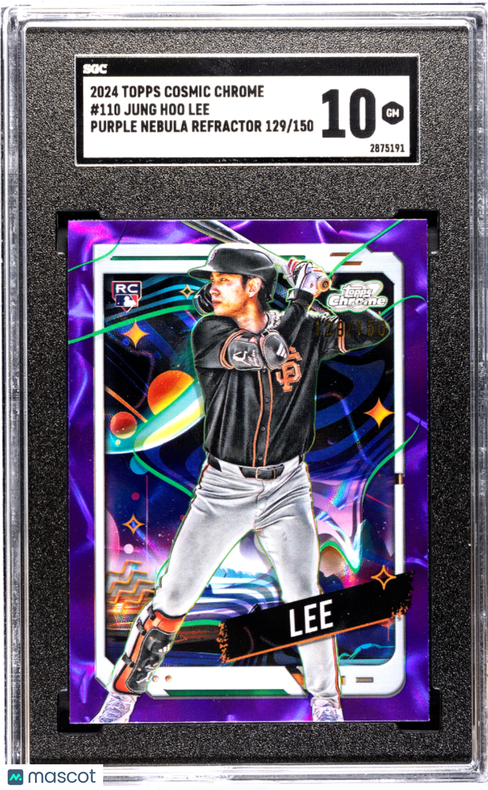 2024 Topps Cosmic Chrome Jung Hoo Lee #110 Purple Nebula Refractor SGC 10