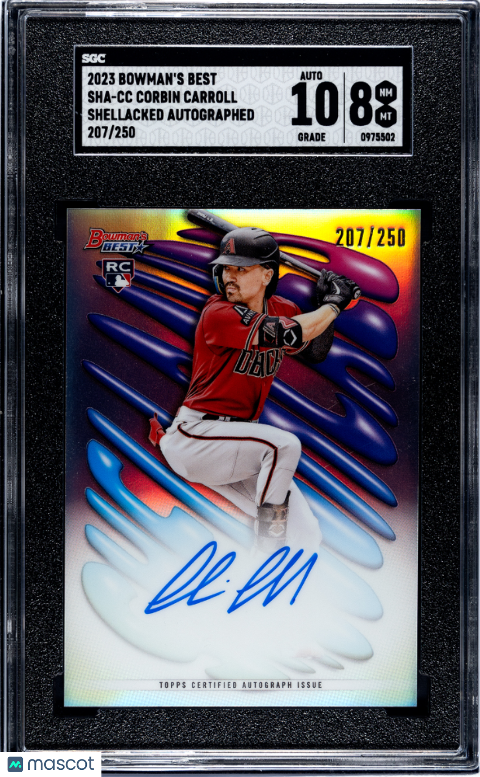 2023 Bowman's Best Corbin Carroll #SHA-CC Shellacked Autograph SGC 8 Auto 10
