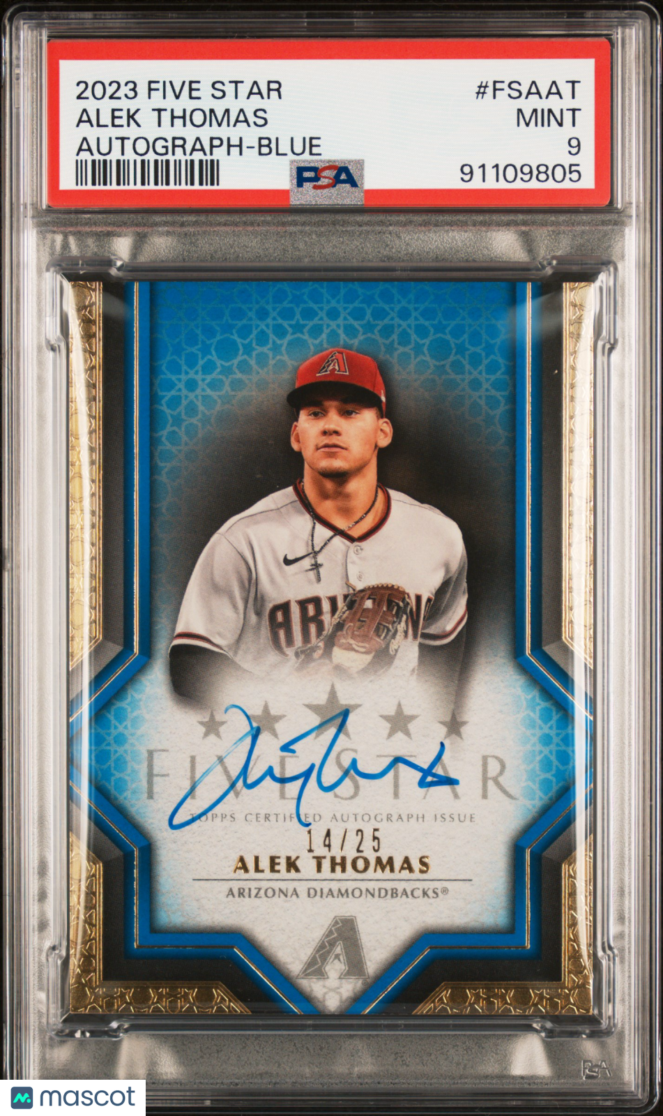 2023 Topps Five Star Autographs Alek Thomas #FSAAT Blue 14/25 PSA 9