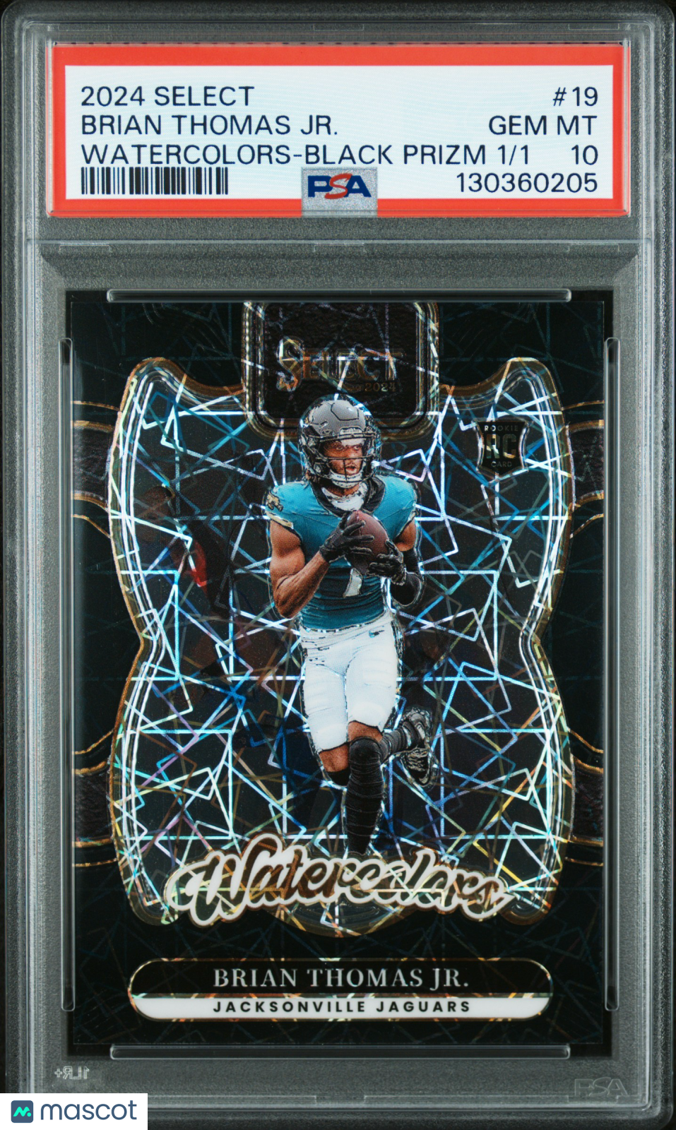 2024 Panini Select Watercolors Brian Thomas JR. #19 Black Prizm 1/1 PSA 10