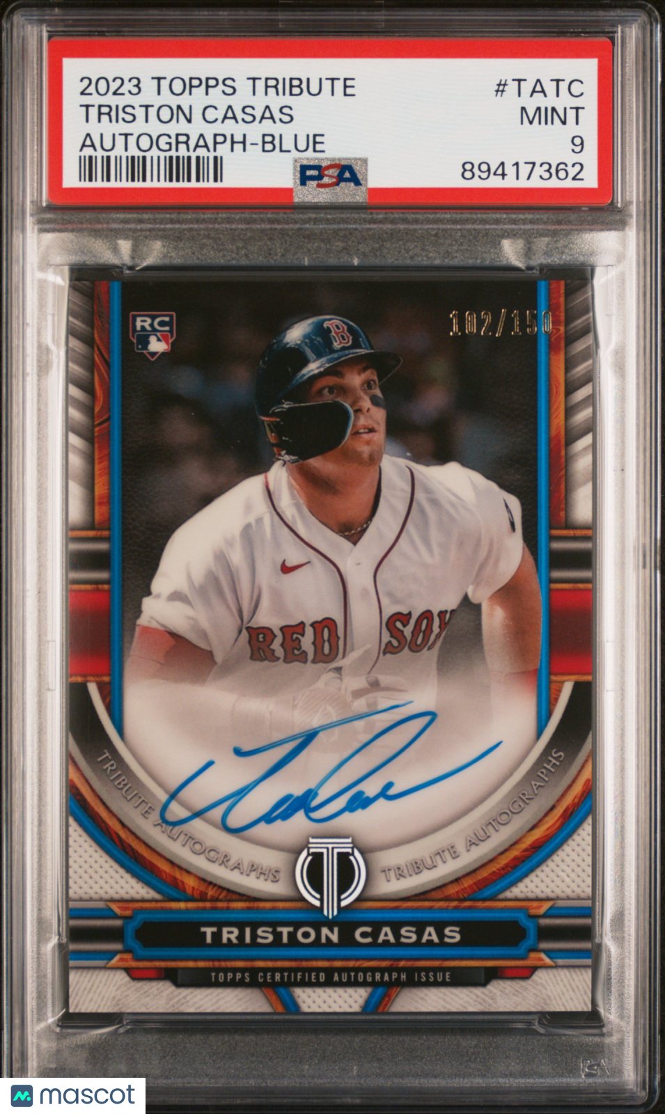 2023 Topps Tribute Tribute Autograph Triston Casas #TATC Blue 102/150 PSA 9