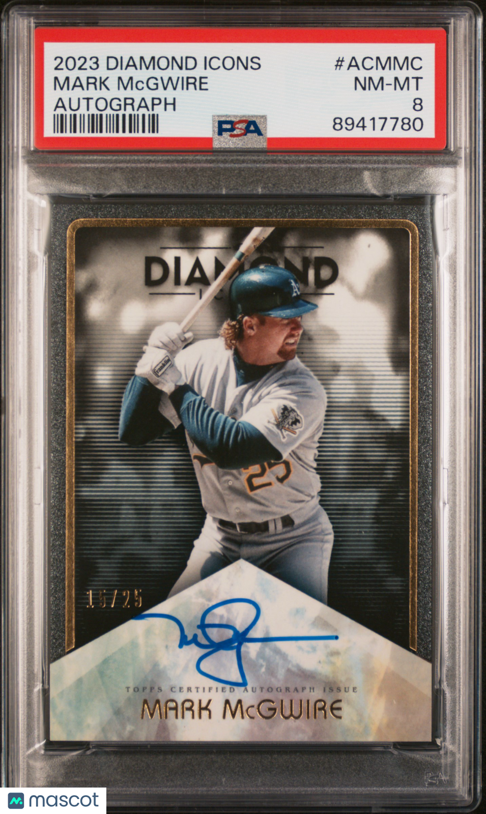 2023 Topps Diamond Icons Autographs Mark Mcgwire #ACMMC 15/25 PSA 8