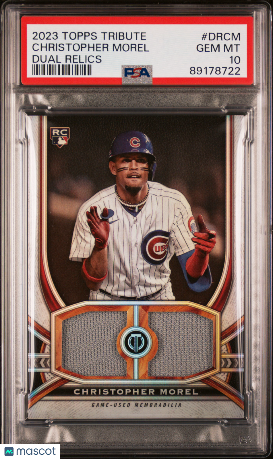 2023 Topps Tribute Dual Relics Single Player Christopher Morel #DRCM PSA 10