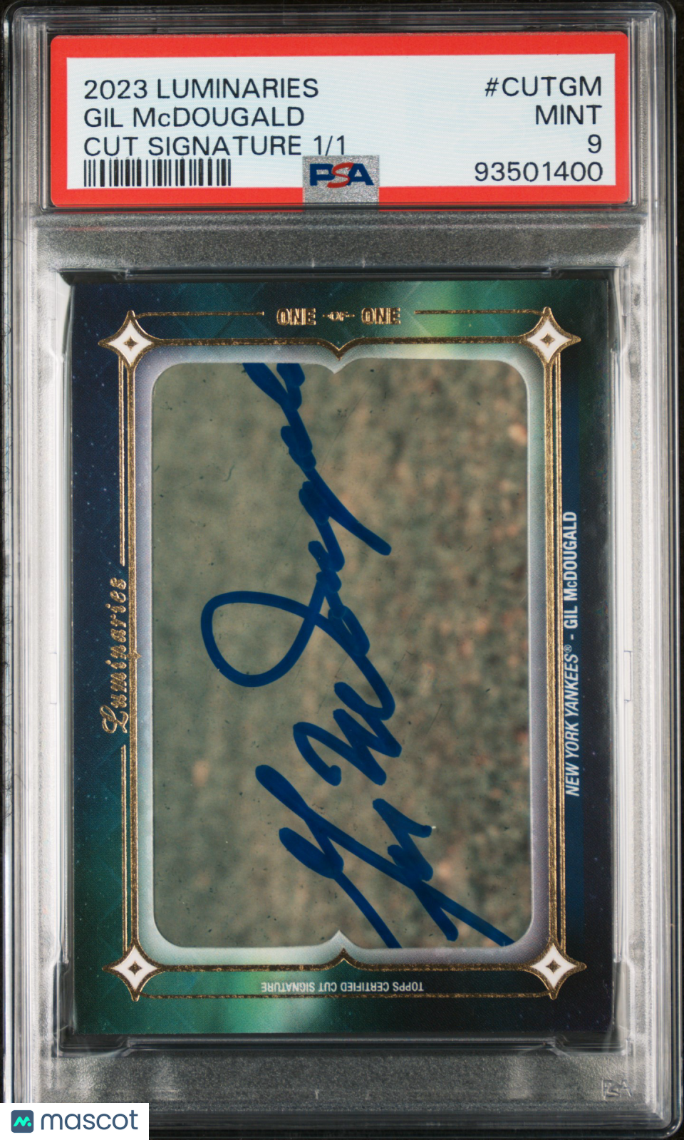 2023 Topps Luminaries Cut Signatures Gil Mcdougald #CUTGM 1/1 PSA 9