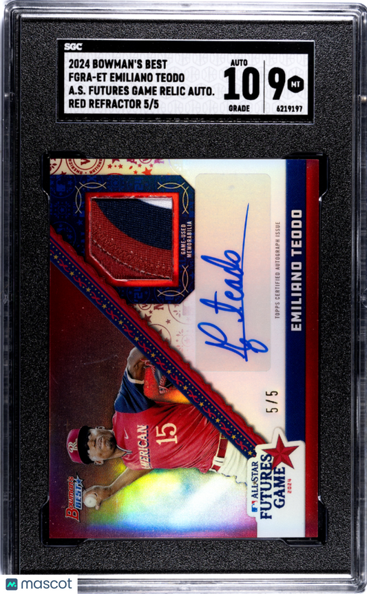 2024 Emiliano Teodo #FGRA-ET All Star Game Relic Red Refractor SGC 9 Auto 10