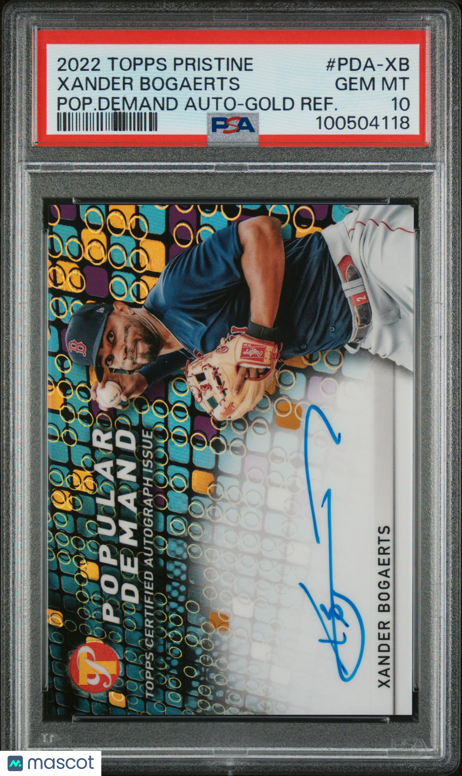 2022 Topps Pristine Popular Auto Xander Bogaerts #PDA-XB Pop. Demand Gold PSA 10