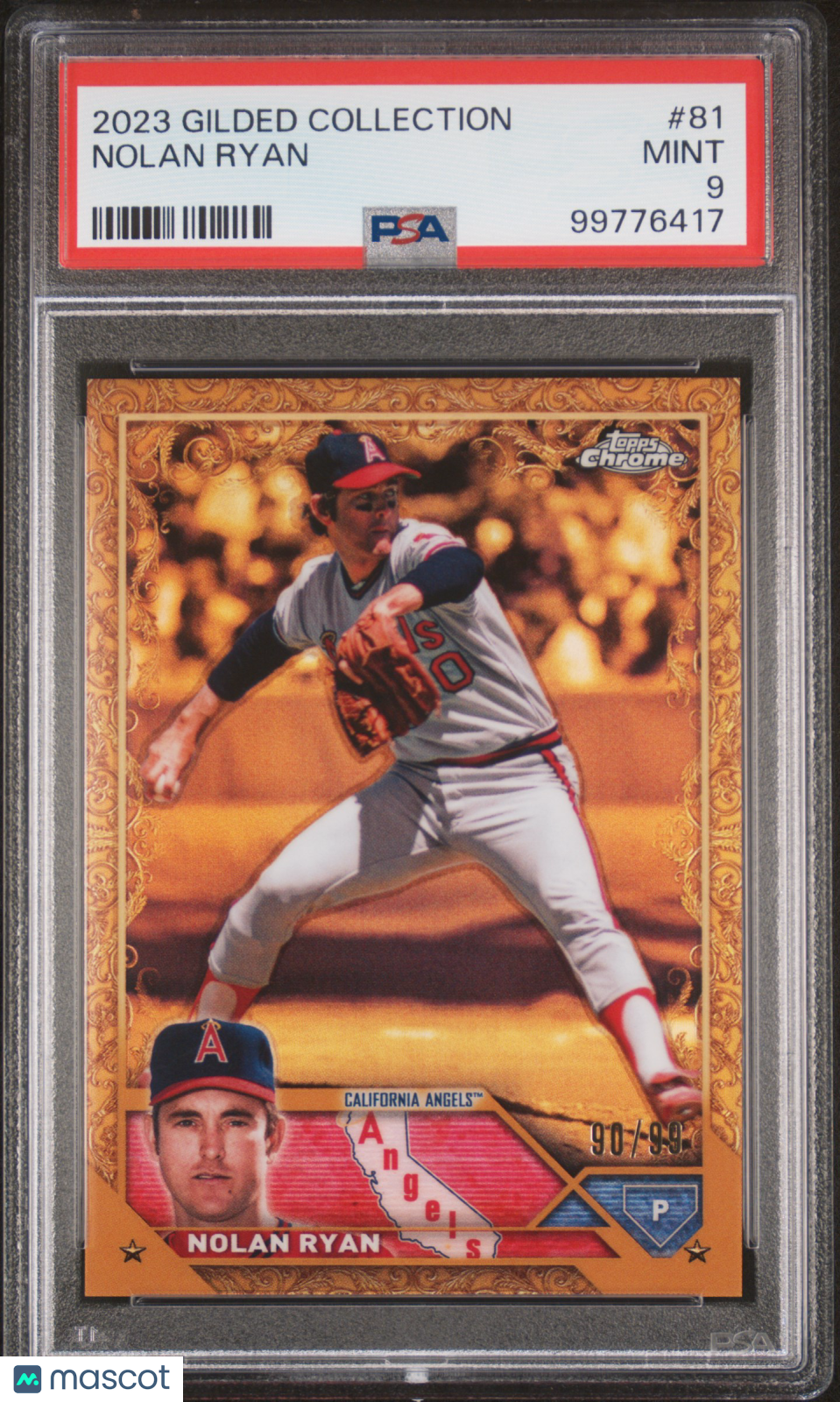 2023 Topps Gilded Collection Nolan Ryan #81 90/99 PSA 9