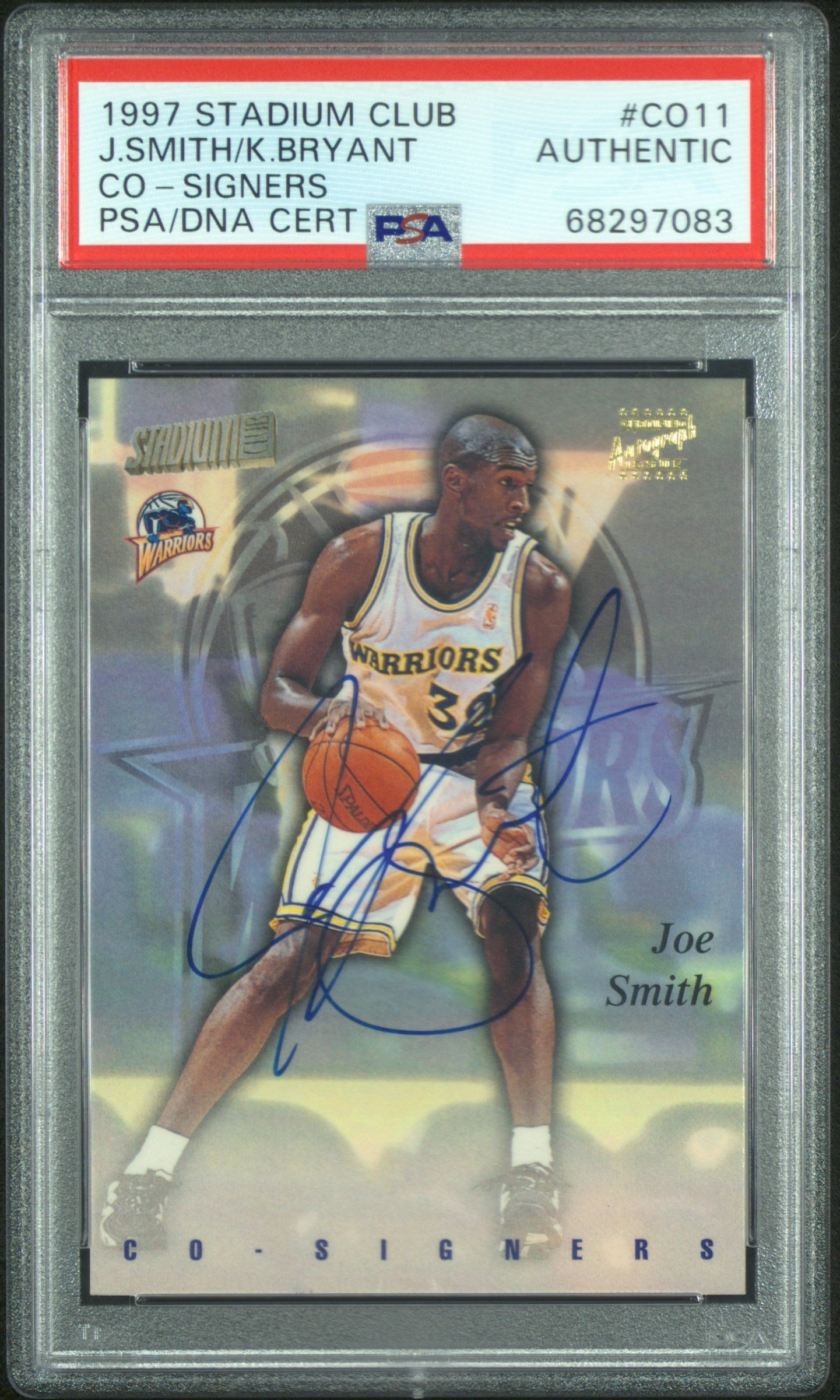 1997 Stadium Club Kobe Bryant AUTO  J. Smith #CO11 PSA A Auto A